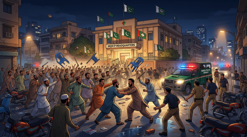 MQM-P Factional Clash Leads to Arrests, Office Sealing, Protest Announcement