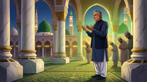 Deputy PM Ishaq Dar Visits Madinah, Offers Prayers at Masjid-e-Nabawi