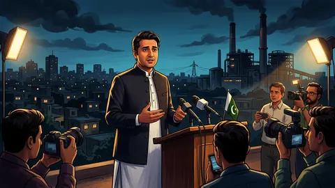 Animated editorial illustration for: Government cites Qatar LNG disruption for nighttime load shedding