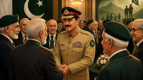 آرمی چیف کا یوم آزادی پر سابق فوجیوں کے اعزاز میں استقبالیہ