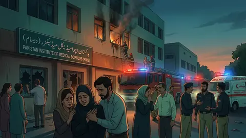 Animated editorial illustration for: PIMS fire: Initial report finds staff negligence, major safety failures