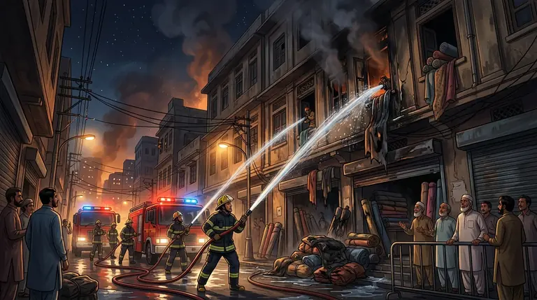 Fire breaks out in cloth warehouse in Karachi’s Saddar area