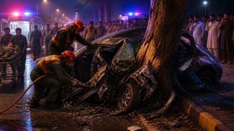 لاہور میں تیز رفتار کار کا حادثہ، 5 افراد جاں بحق، ایک بچہ زخمی