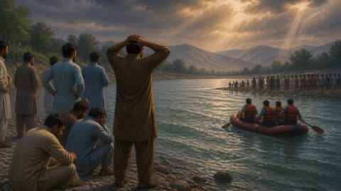 صوابی: باپ اور دو بیٹوں سمیت 5 افراد دریائے سندھ میں ڈوب گئے