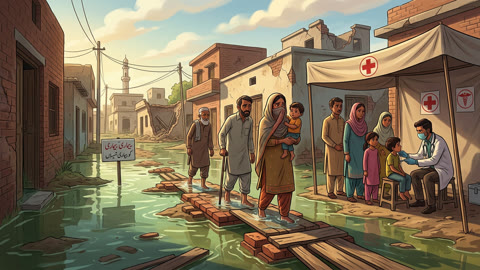 Floodwaters Recede in Ferozwala, Disease Outbreak Follows