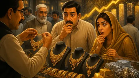 اس خبر کے لیے متحرک اداریاتی خاکہ: سونے کی قیمت میں اضافہ جاری، فی تولہ 477,136 روپے کی نئی بلند ترین سطح پر