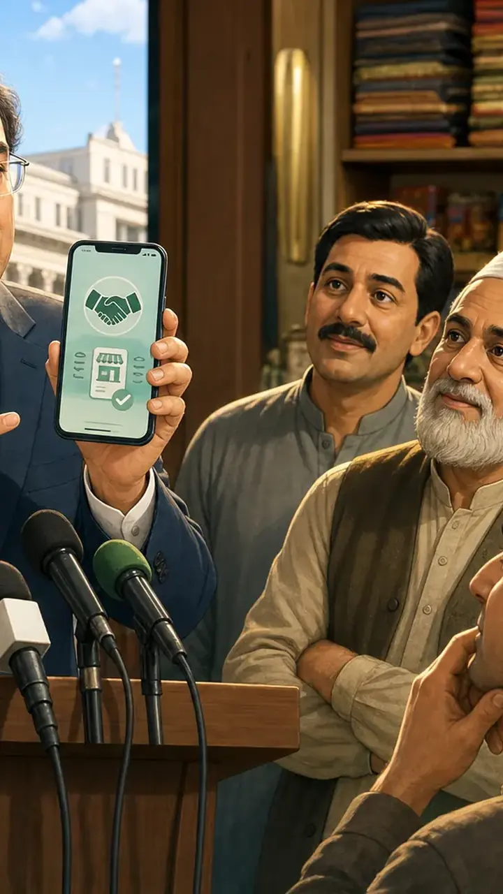 Animated editorial illustration for: Asaan Tajir App to Launch on Apple Store, Offer Multiple Languages