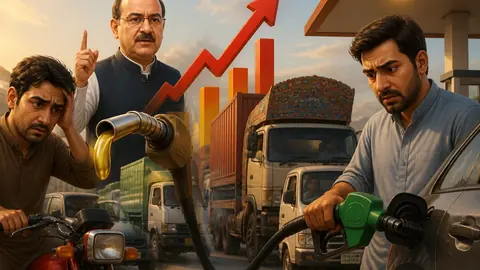 Animated editorial illustration for: Petrol, diesel prices rise as petroleum levy hits maximum limit