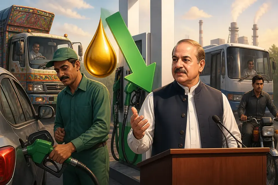 Animated editorial illustration for: Government reduces petrol and diesel prices for next three days