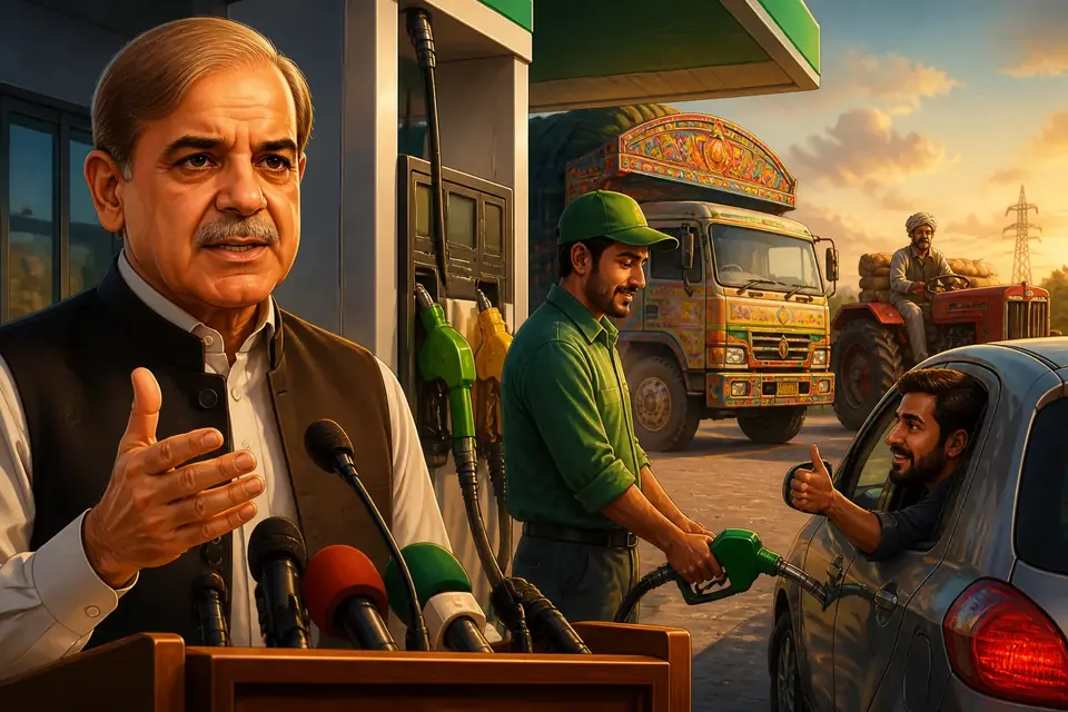 اس خبر کے لیے متحرک اداریاتی خاکہ: حکومت نے 28 اگست کیلئے پیٹرول اور ڈیزل کی قیمتوں میں معمولی کمی کر دی
