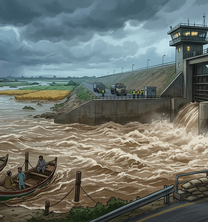 Guddu Barrage Alert Issued Amidst Monsoon Flood Concerns