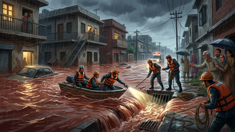 Heavy monsoon rains flood Rawalpindi, rescue underway for missing child