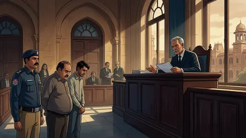 Animated editorial illustration for: Hina Javed Murder: Court Extends Remand for Husband, Servant