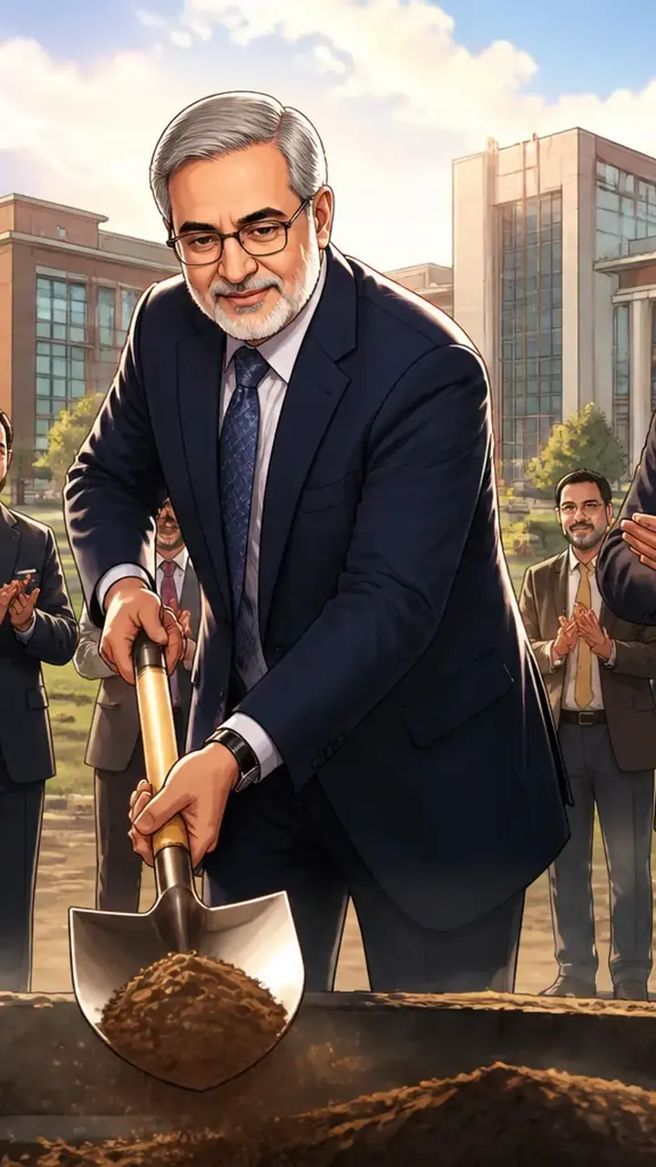 Animated editorial illustration for: IBA Karachi Breaks Ground for New Campus in Islamabad