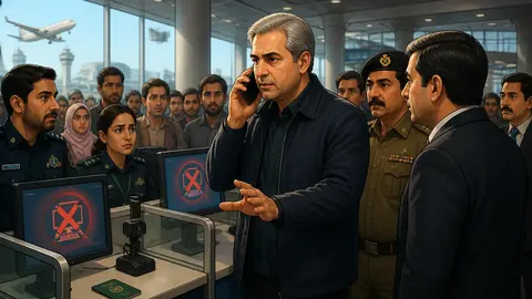 اس خبر کے لیے متحرک اداریاتی خاکہ: کراچی ایئرپورٹ پر وزیر داخلہ کے دورے کے دوران امیگریشن سسٹم کی خرابی، پروازوں میں تاخیر