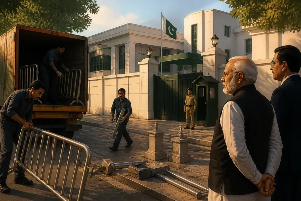 اس خبر کے لیے متحرک اداریاتی خاکہ: نئی دہلی: بھارتی حکام نے پاکستانی ہائی کمیشن کے باہر سے سیکیورٹی ہٹا دی