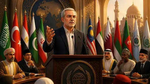 Animated editorial illustration for: Iran’s president clarifies non-aggression pact offer is based on experience, not weakness