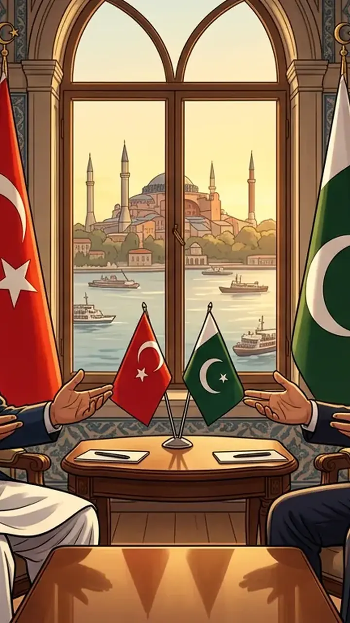 اس خبر کے لیے متحرک اداریاتی خاکہ: اسحاق ڈار اور ہاکان فیدان کی استنبول میں ملاقات، علاقائی امن و استحکام پر تبادلہ خیال