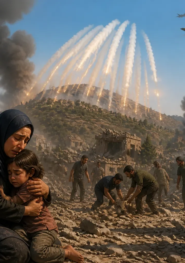 Animated editorial illustration for: Arab League urges US to halt Israeli strikes on Lebanon