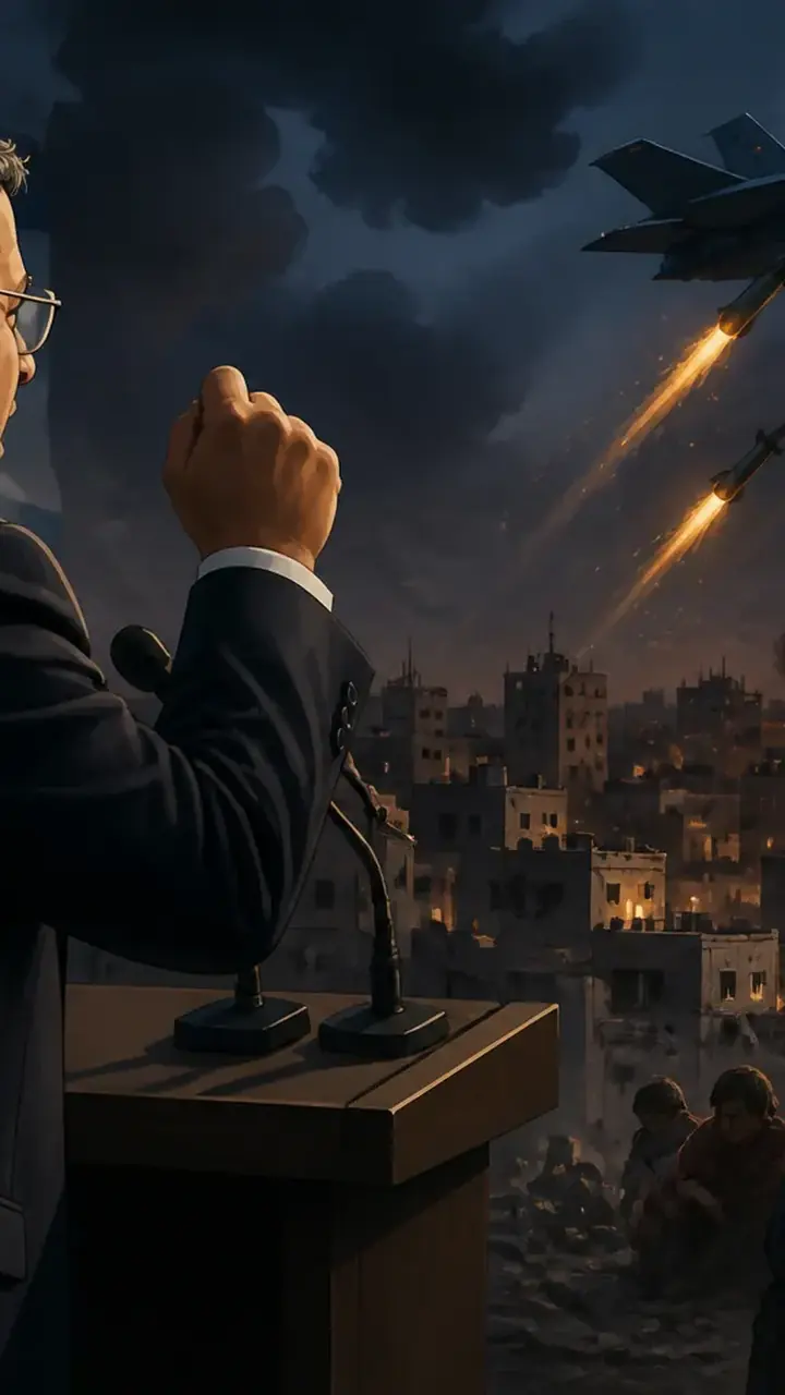 Animated editorial illustration for: Iran Condemns Israeli Minister’s Call for Daily Killings in Gaza