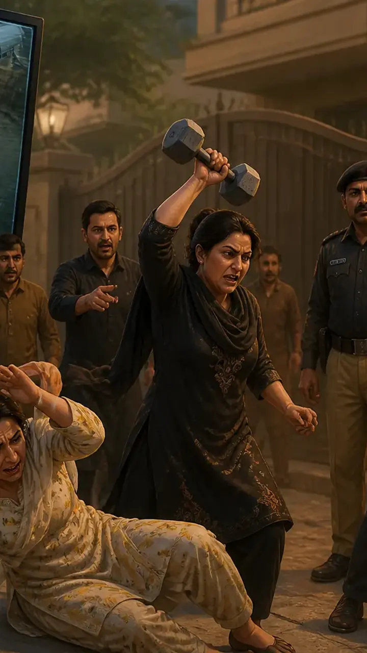 Animated editorial illustration for: DHA assault case: Accused woman is SSP’s relative, claims emerge