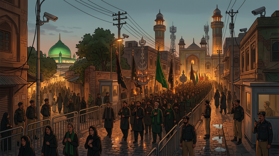 Lahore Chehlum Procession for Karbala Martyrs Underway