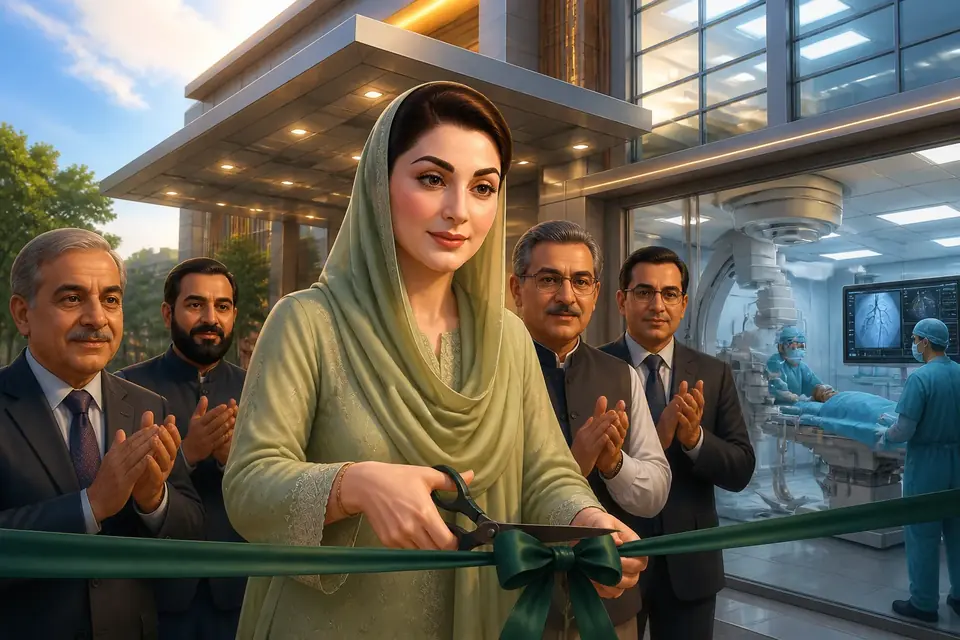 اس خبر کے لیے متحرک اداریاتی خاکہ: مریم نواز نے لاہور میں جناح انسٹی ٹیوٹ آف کارڈیالوجی کا افتتاح کیا، مفت علاج کا اعلان