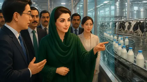 Animated editorial illustration for: Maryam Nawaz Highlights Pak-China Friendship During China Visit