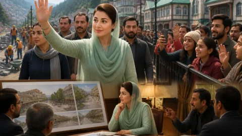اس خبر کے لیے متحرک اداریاتی خاکہ: مریم نواز کا دورہ مری، مال روڈ منصوبے کا معائنہ