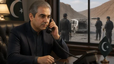 اس خبر کے لیے متحرک اداریاتی خاکہ: مستونگ میں حملہ ناکام ہونے کے بعد محسن نقوی کا وزیر بلوچستان سے رابطہ