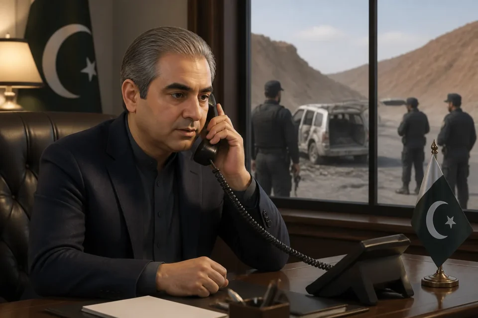 اس خبر کے لیے متحرک اداریاتی خاکہ: مستونگ میں حملہ ناکام ہونے کے بعد محسن نقوی کا وزیر بلوچستان سے رابطہ