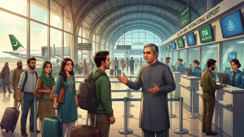 محسن نقوی کا لاہور ایئرپورٹ امیگریشن کا معائنہ