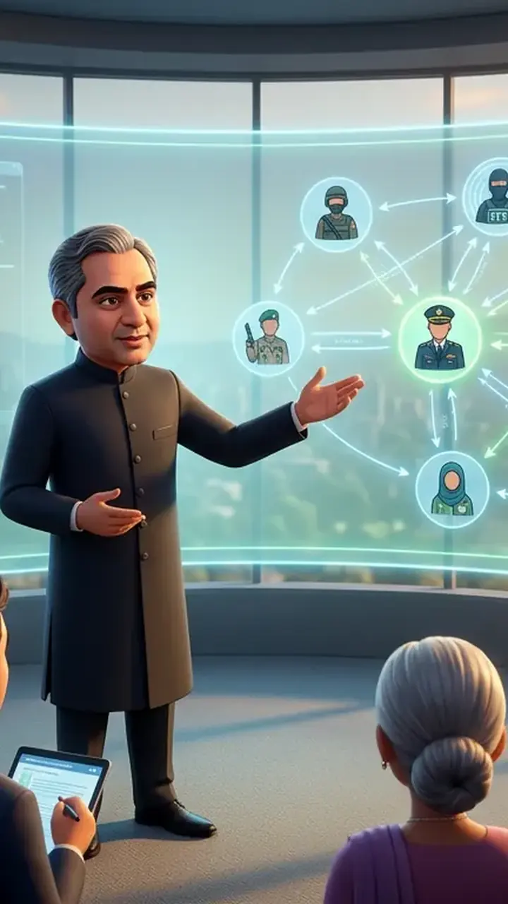Animated editorial illustration for: Mohsin Naqvi Orders Stronger Coordination Among Interior Ministry Departments