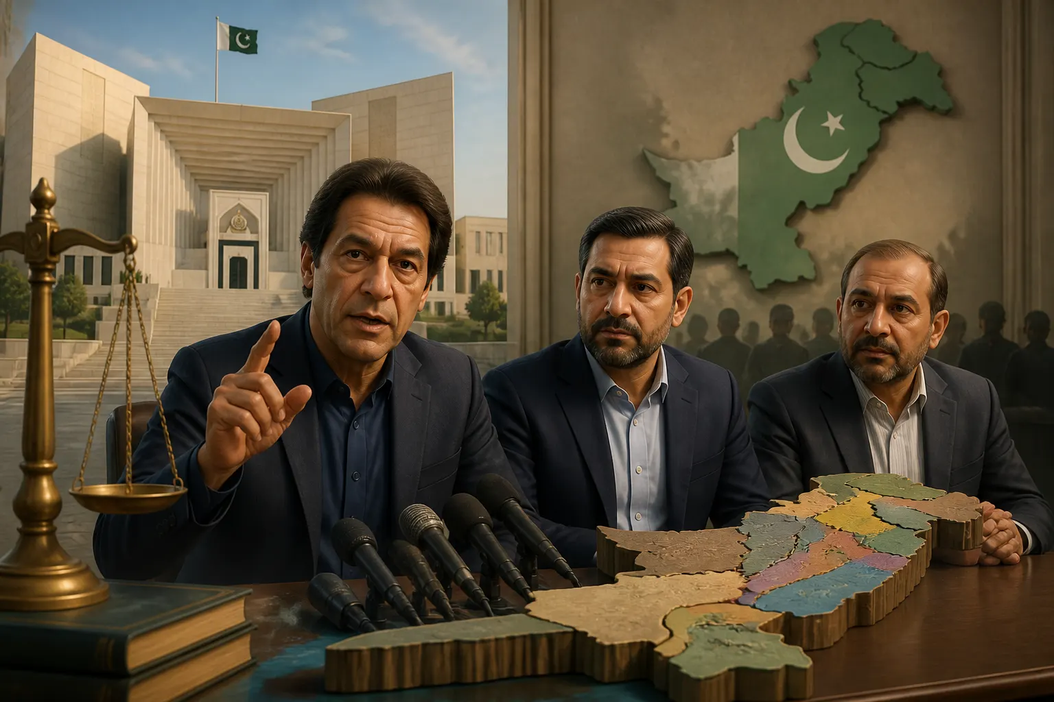 Animated editorial illustration: MQM-P to Petition Supreme Court for New Provinces, Administrative Units. The Muttahida Qaumi Movement-Pakistan (MQM-P) has announced it will approach the Supreme Court to press for the creation of new provinces and administrative units to meet the needs of the…