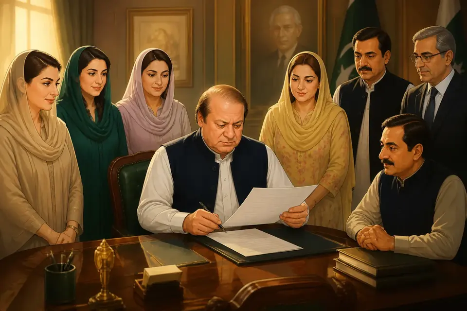 اس خبر کے لیے متحرک اداریاتی خاکہ: آزاد کشمیر اسمبلی: مسلم لیگ ن نے 8 میں سے 7 مخصوص نشستوں پر امیدوار نامزد کر دیے