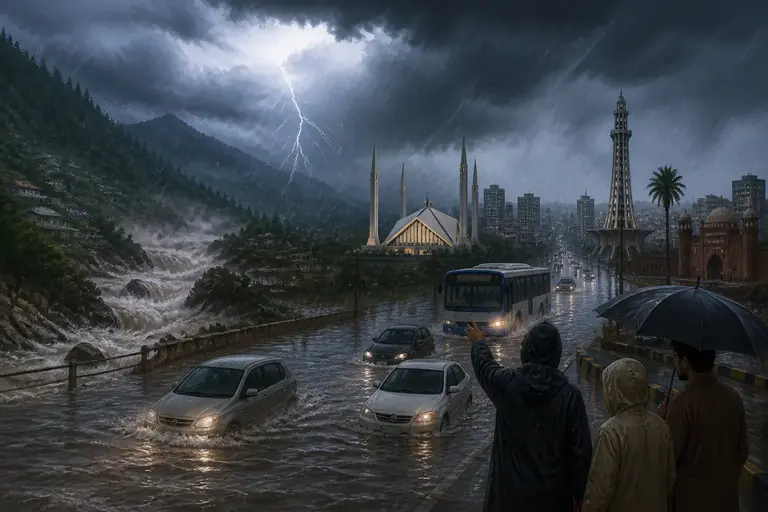 New Monsoon Spell Brings Heavy Rain, Flood Warnings to Pakistan