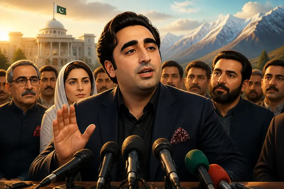 Animated editorial illustration for: Interior Minister Mohsin Naqvi proposes 12 to 32 new provinces
