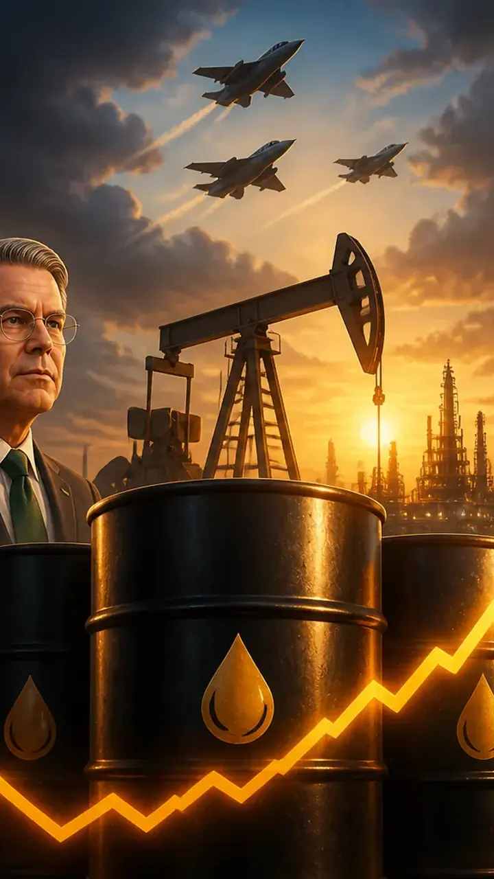 Animated editorial illustration for: Oil prices set for second weekly rise amid US-Iran conflict