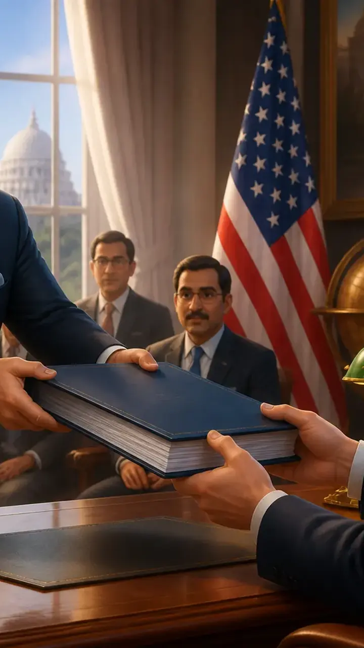 Animated editorial illustration for: Pakistan Confirms $10 Billion Financial Facility Request to US