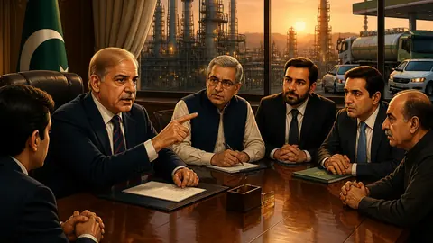 Animated editorial illustration for: Government Slashes Diesel Price by Rs 32.63, Petrol Up by Rs 2.97
