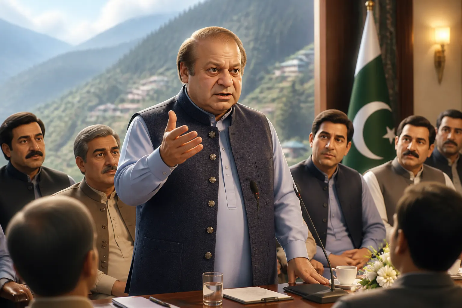 Animated editorial illustration: Political opposition should not become enmity, says Nawaz Sharif. PML-N President Nawaz Sharif has stated that political opposition should not be turned into enmity, adding that his party has always treated its opponents well.
