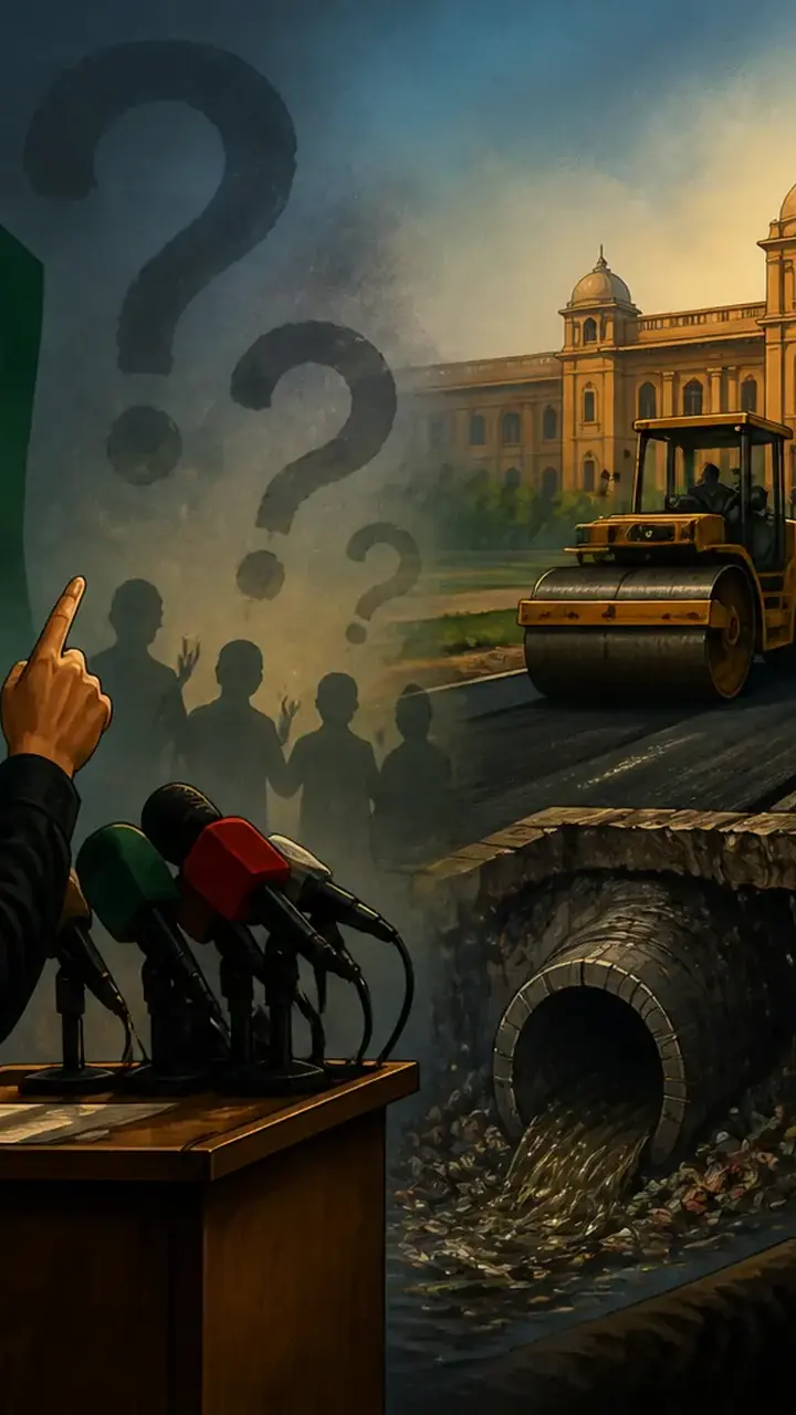 Animated editorial illustration for: PPP accuses PML-N’s Punjab government of corruption