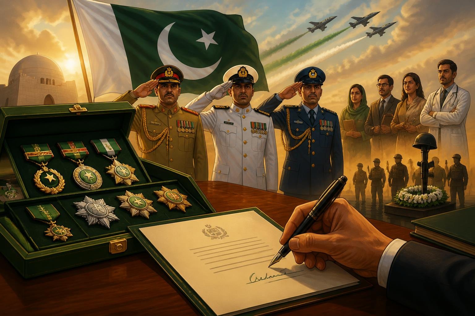 President Zardari approves military and civil awards on Independence Day