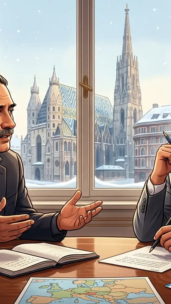 Animated editorial illustration for: Karachi Mayor denies reports of Bilawal Bhutto’s engagement in Austria
