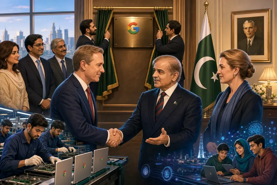 اس خبر کے لیے متحرک اداریاتی خاکہ: گوگل نے اسلام آباد میں دفتر کھول دیا، وزیراعظم شہباز شریف سے ملاقات