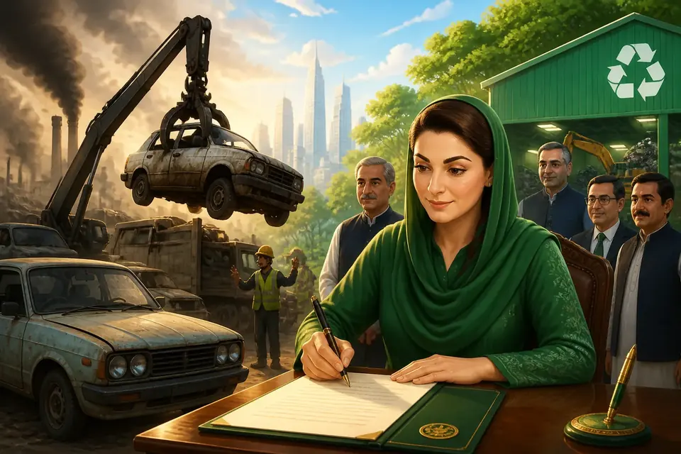 اس خبر کے لیے متحرک اداریاتی خاکہ: پنجاب حکومت نے پرانی اور آلودگی پھیلانے والی گاڑیوں کو اسکریپ کرنے کا آرڈیننس متعارف کرا دیا