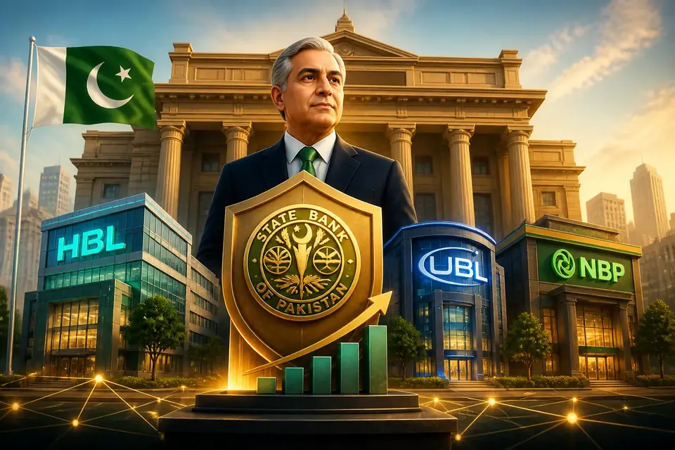 اس خبر کے لیے متحرک اداریاتی خاکہ: اسٹیٹ بینک نے 2026 کے لیے HBL، UBL اور NBP کو اہم ترین بینک قرار دے دیا