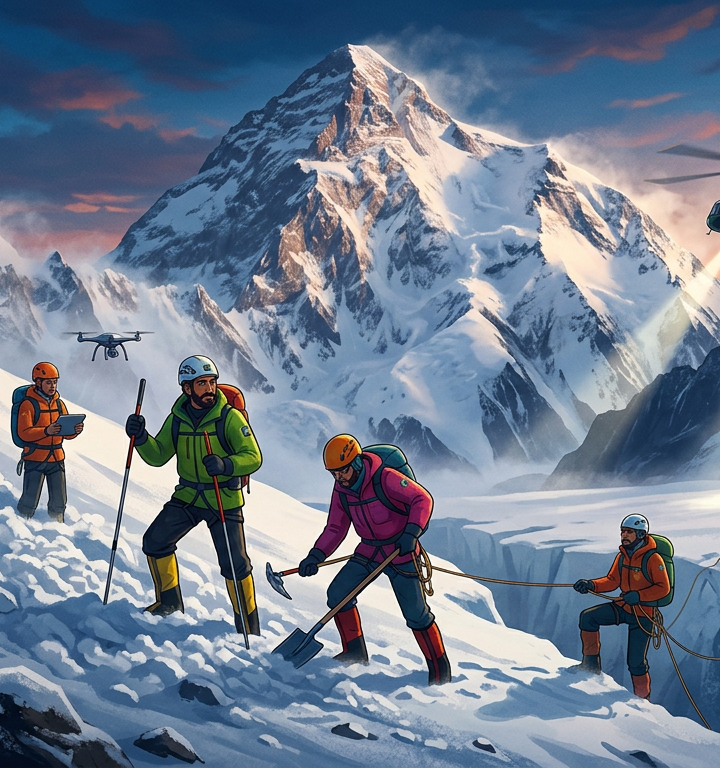 Search Resumes for Seven Missing Climbers After Broad Peak Avalanche