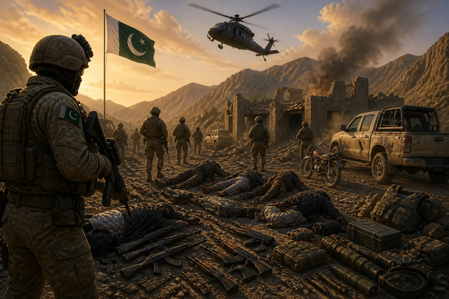 اس خبر کے لیے متحرک اداریاتی خاکہ: خاران: سیکیورٹی فورسز کے آپریشن میں 7 دہشتگرد ہلاک