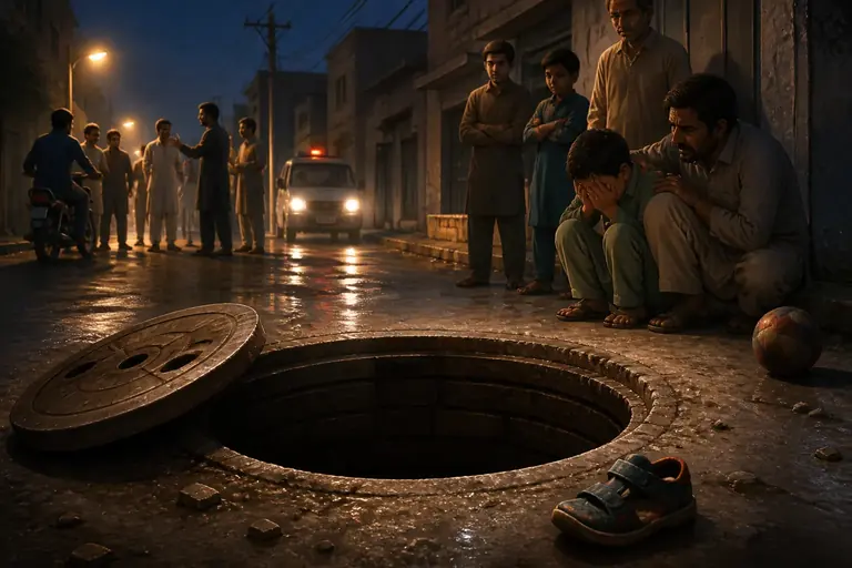 Seven-Year-Old Boy Dies After Falling Into Open Manhole in Lahore